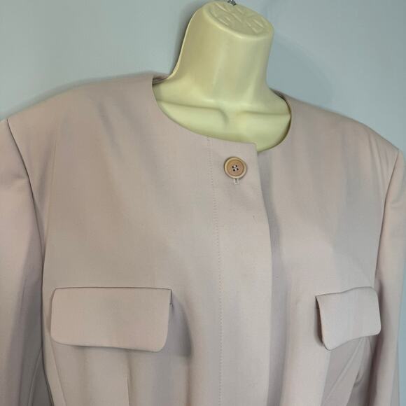 ESCADA Wool Jacket Lavender Buckle Belted Safari Classic Mature Women's 44 L - Picture 2 of 16